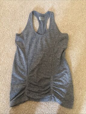 Athleta Heather Gray Racerback Tank with Side Ruching